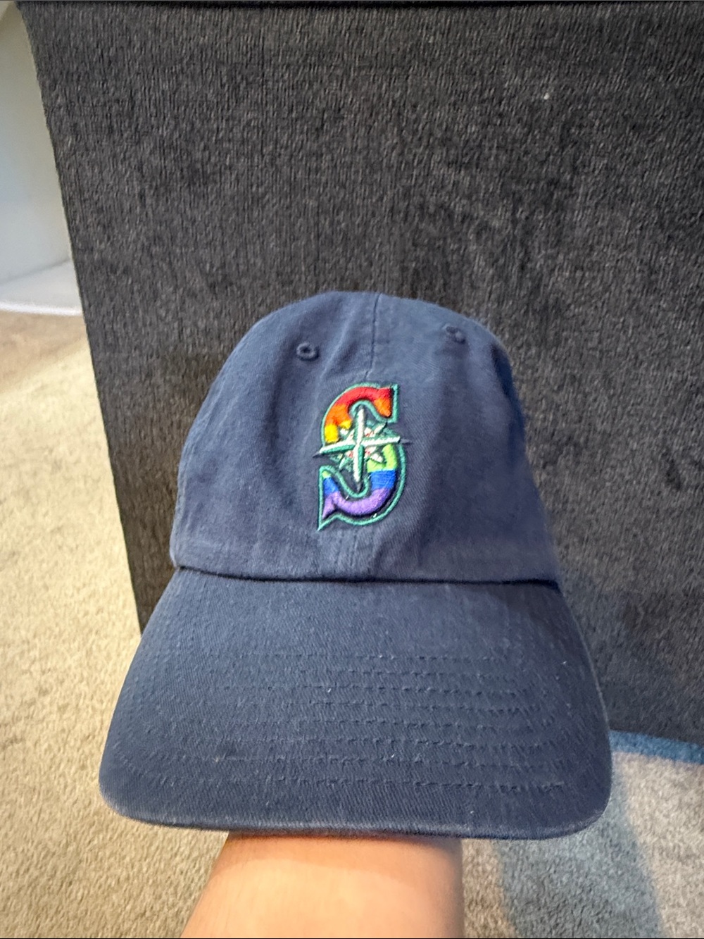 ‘47 MLB Seattle Mariners Pride Logo Adjustable Dad Hat